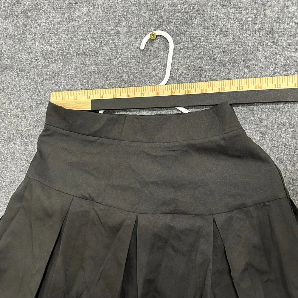 Romwe Skirt Womens Size M Black Pleated Mini High Waisted Preppy School Girl